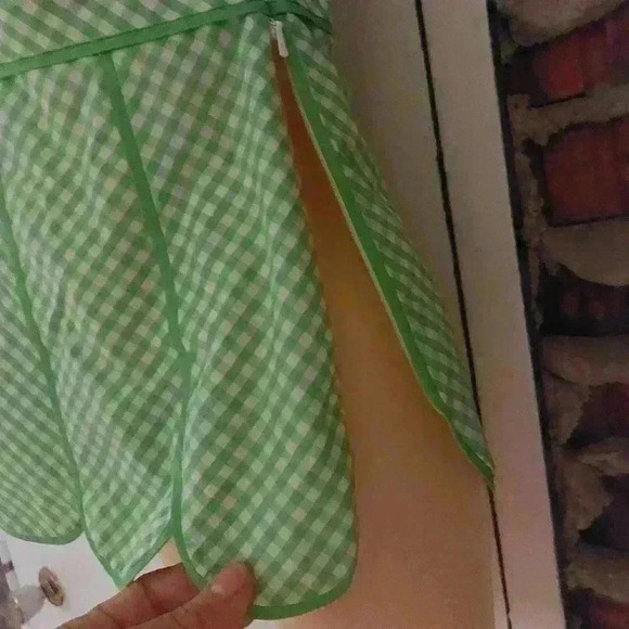 Lilly Pulitzer Halter Top Scalloped Gingham Strapless  Bodice Side Zipper Size 0 - Picture 5 of 6